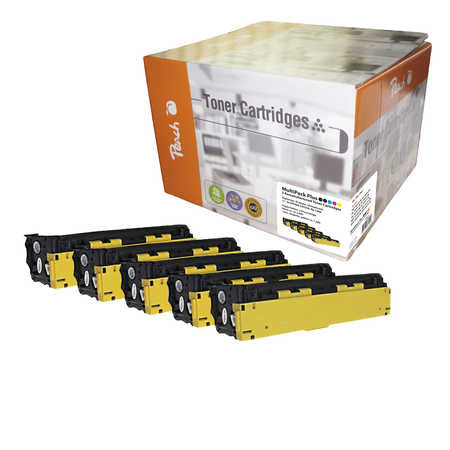 Peach Toner-Multipack – BK/C/M/Y, schwarz 2000, C/M/Y 1300 Seiten – für HP CM 1400 Serie und andere