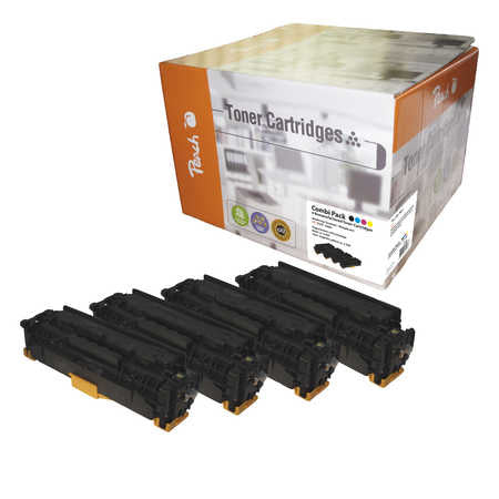 Peach Toner-Multipack CF38A – BK/C/M/Y, schwarz 4400, C/M/Y 2700 Seiten – für HP M470, M476dn/dw und andere