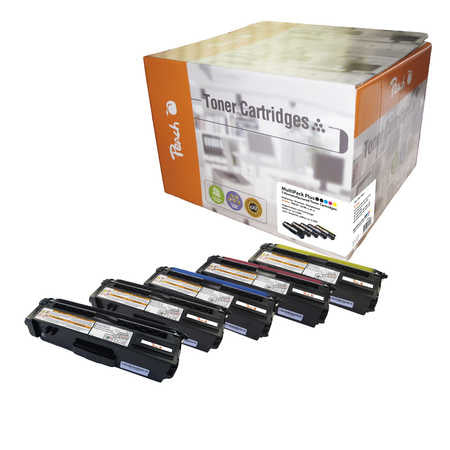 Peach Toner-Multipack TN-325 – BK/C/M/Y, schwarz 4000, C/M/Y 3500 Seiten – für Brother DCP-9055 CDN und andere