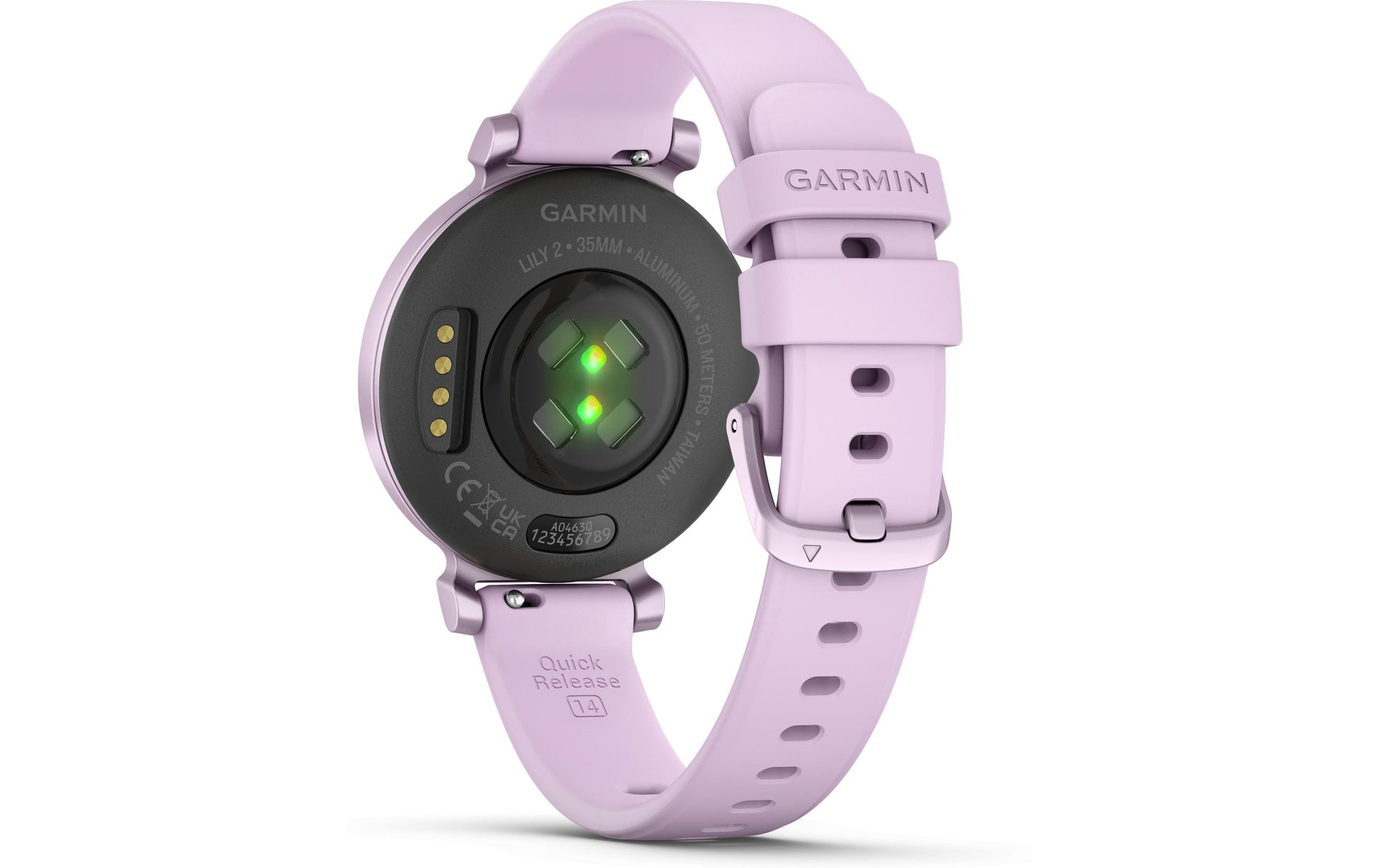 Garmin Lily 2 – Smartwatch – 35,4 mm, GPS, Bluetooth, Gorilla Glass, 50 m, Flieder, Universelle Grösse, Sportarmband