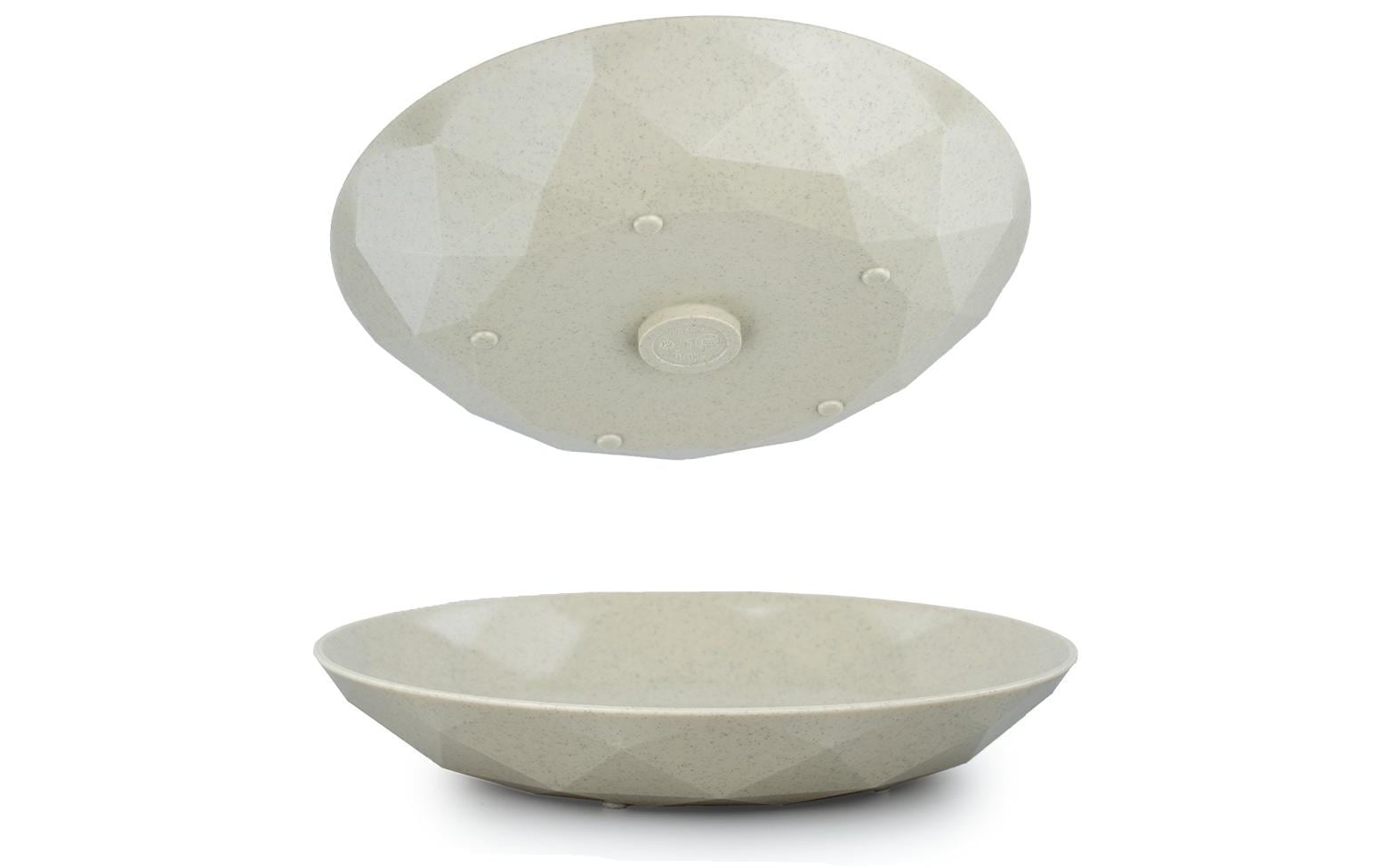 Silwy Frühstücksteller S0TE-1407-2-S – 2er Set, Ø 24 cm, H 3,7 cm, Kunststoff, Beige, stapelbar