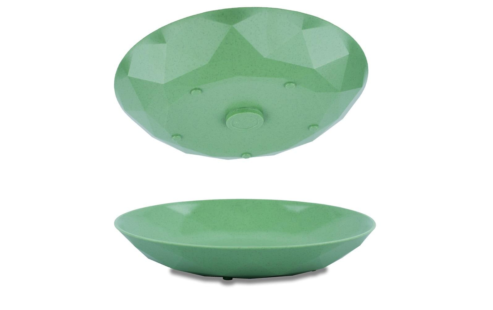 Silwy Frühstücksteller – 2er Set, Ø 24,0 cm, H 3,7 cm, Kunststoff, Grün, stapelbar