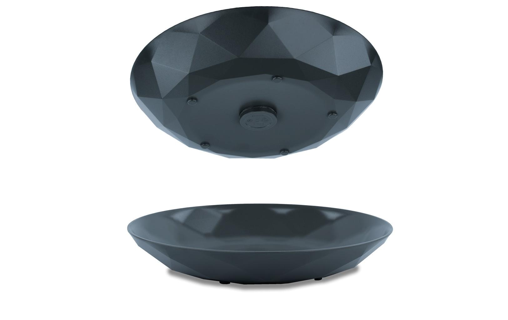 Silwy Frühstücksteller S0TE-1409-2-A – 2er Set, Ø 24,0 cm, H 3,7 cm, Kunststoff, Schwarz, stapelbar