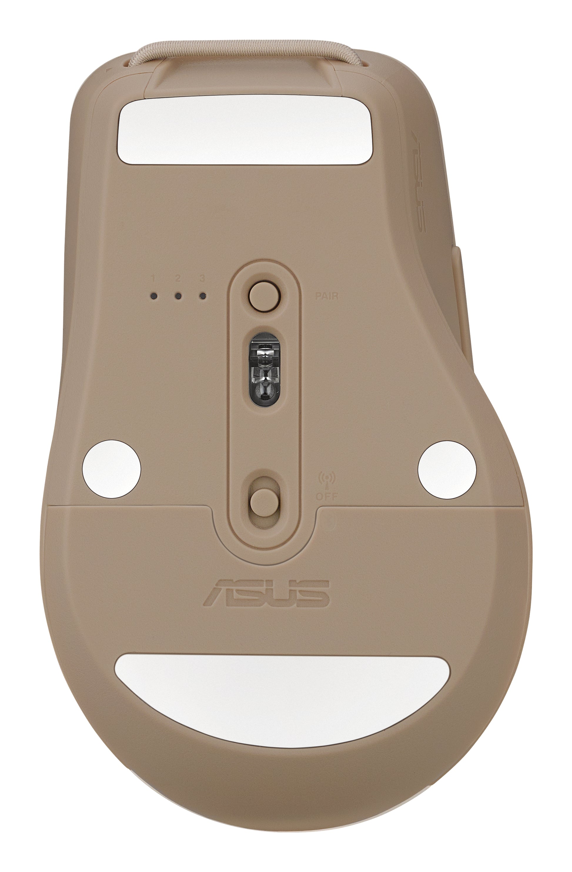 ASUS Smarto Md200 Silent Plus – Maus – Kabellos (Bluetooth/2,4 GHz), 4200 DPI, beidhändig, Beige