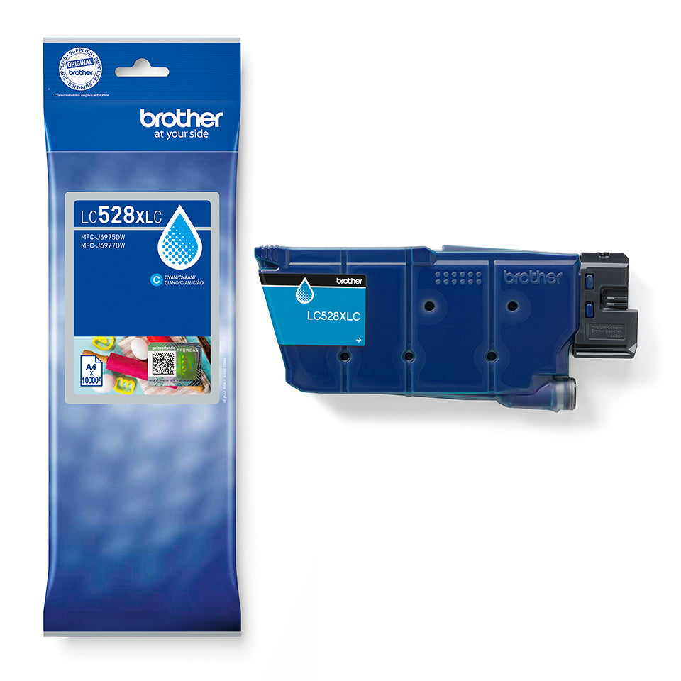 Brother LC528XLC Cyan Tintenpatrone (Original) – 10'000 Seiten – für MFC-J6560DW/6760DW/6960DW …