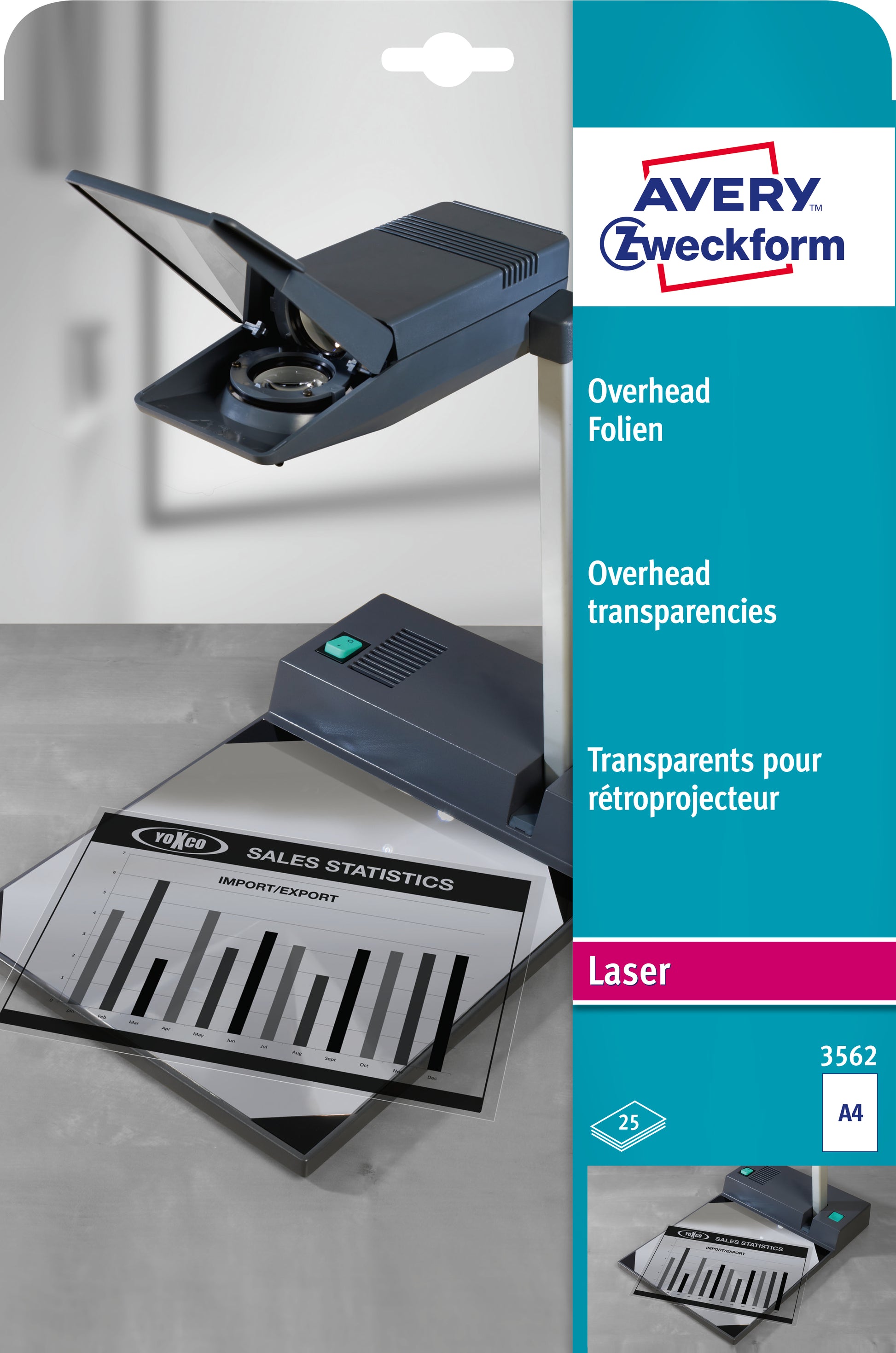 AVERY Zweckform Transparentfolie (Drucker) – A4, 100 µm, Laser, 25 Blatt