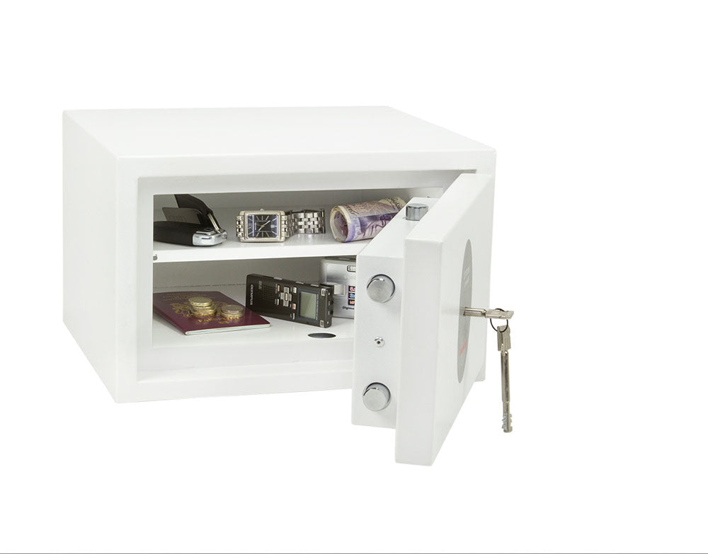 Phoenix Safe Co. Phoenix Tresor Fortress II SS1181K – Schlüsselschloss – 8 l – Bodenmontage – Einbruchschutzklasse S2 – Weiss