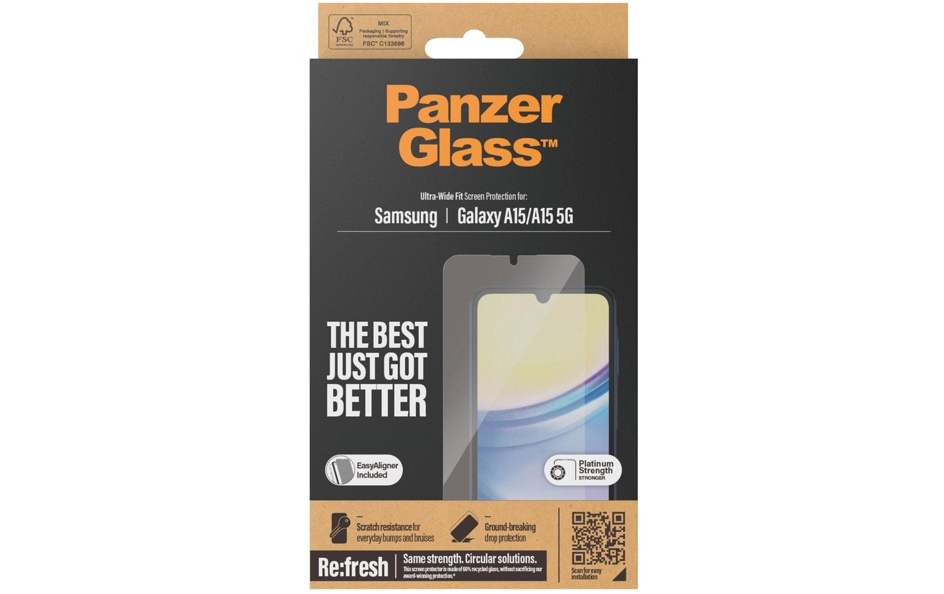 PanzerGlass Displayschutz (Folie), Ultra-Wide Fit – für Galaxy A15/A15 5G