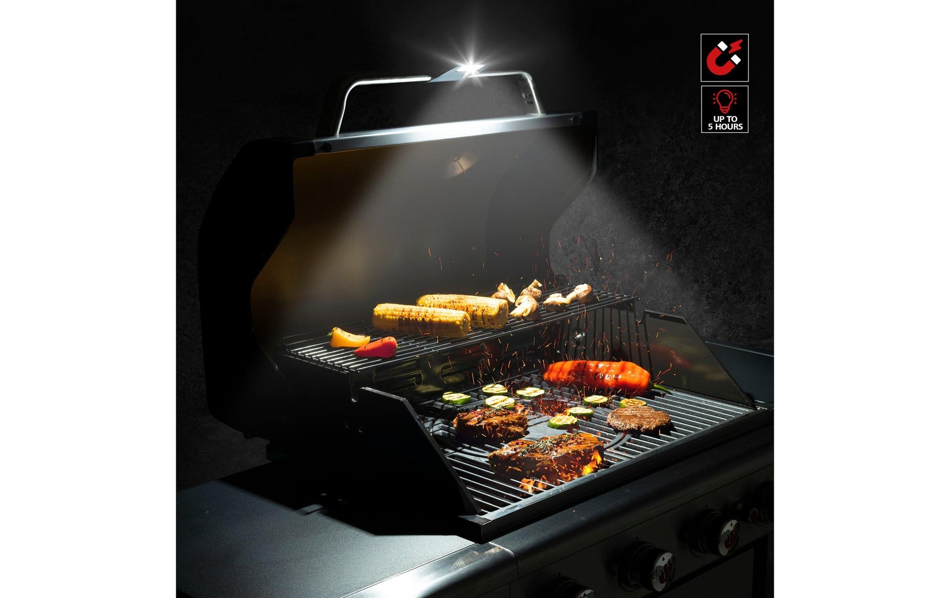 LANDMANN Grillleuchte – 20,0 × 7,5 × 3,0 cm, für Grill, ABS, Schwarz