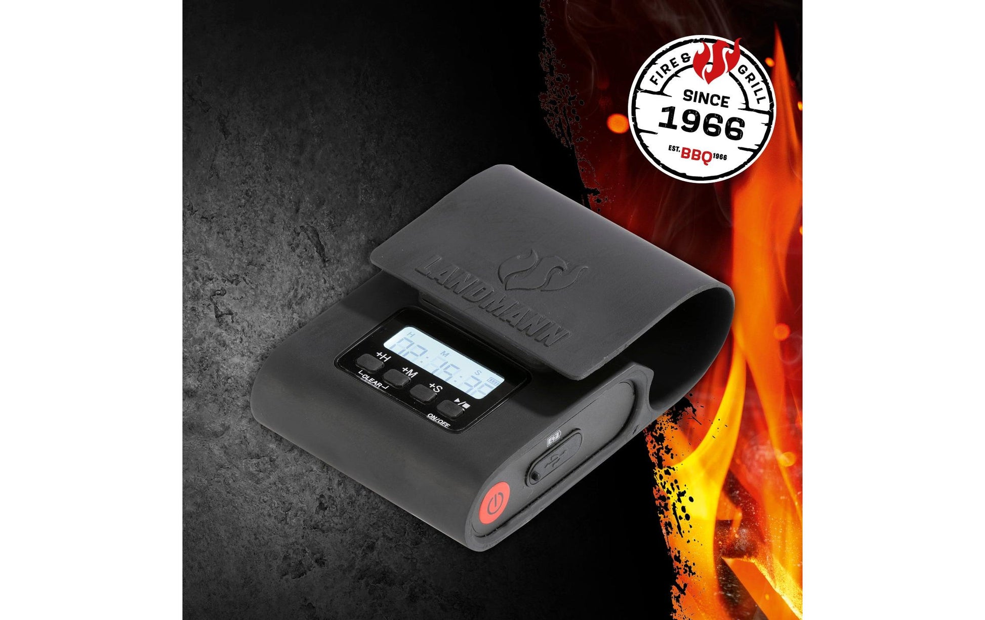 LANDMANN Grillleuchte – 20,0 × 7,5 × 3,0 cm, für Grill, ABS, Schwarz