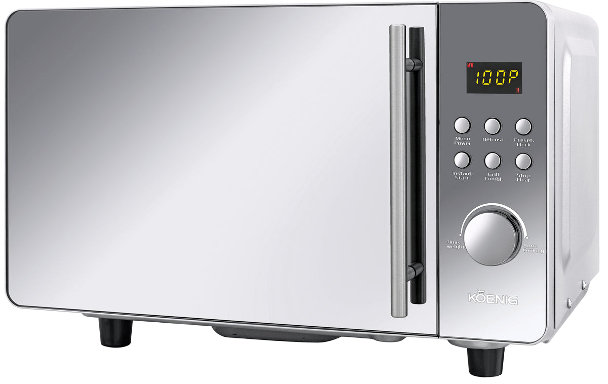 Koenig Grill-Mikrowelle Rotary Wave – 20 l, Grill, 800 W – silber/edelstahl