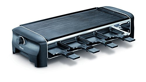 Koenig Raclette-Grill B02224 – 8 Personen, Hot Stone, spülmaschinenfest, 1300 W – schwarz