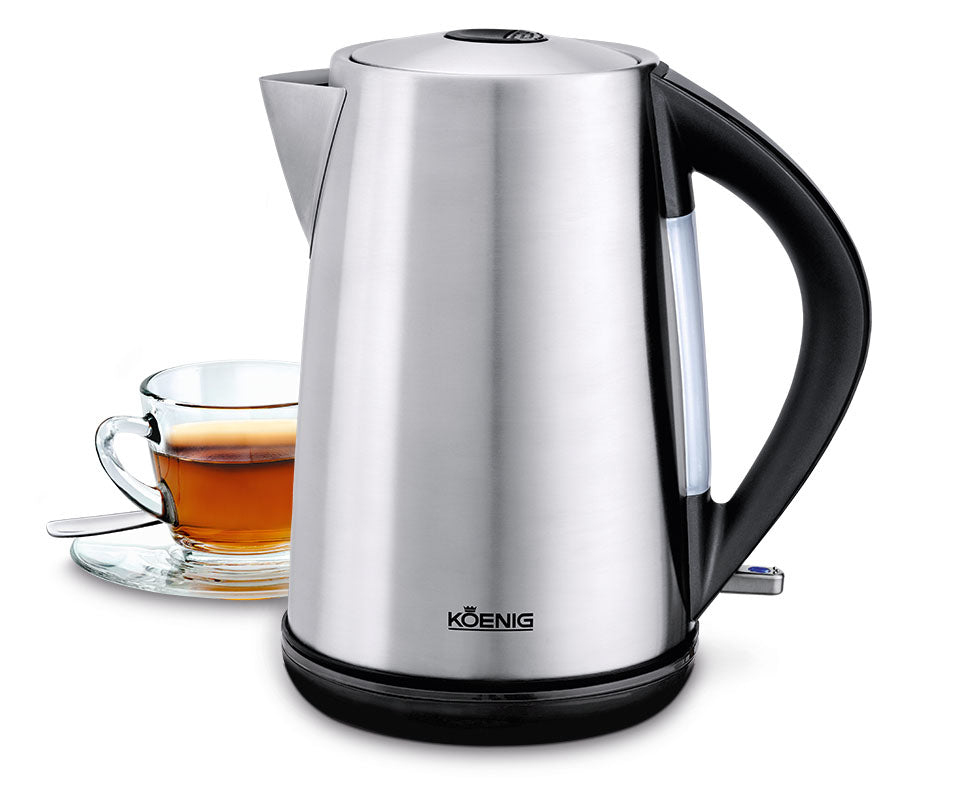 KOENIG B02133 – Wasserkocher 1,7 l, 2200 W, Metall, Silber