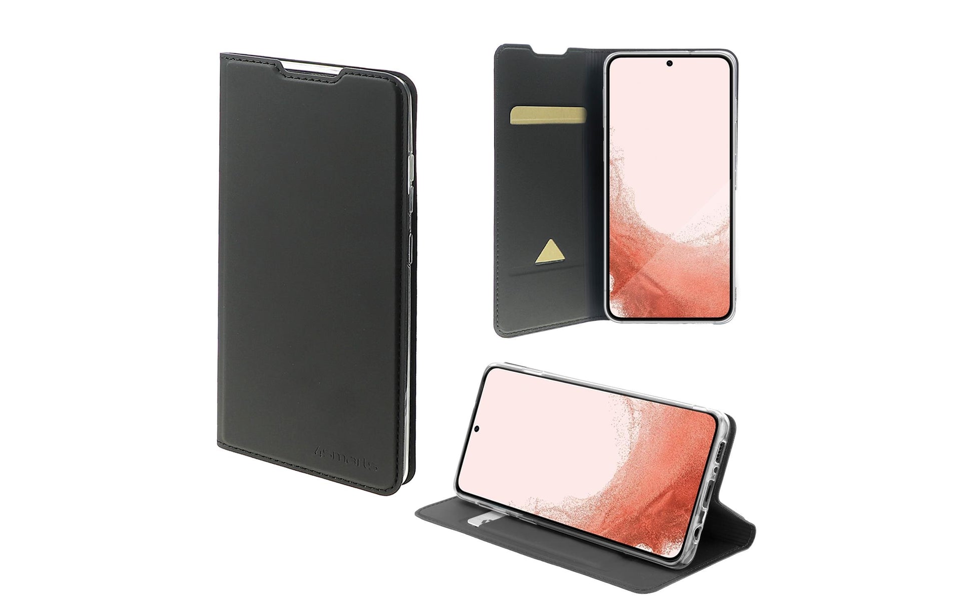 4smarts Urban Lite Wallethülle – für Samsung Galaxy S24+, 1 Kartenfach, PU+TPU, Schwarz, Displayschutz