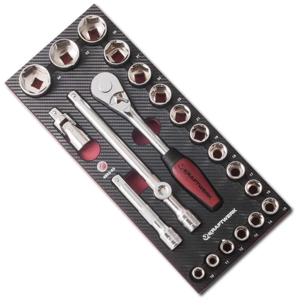 Kraftwerk Steckschlüssel-Set – Antrieb 1/2" + 3/8" – 4903-03