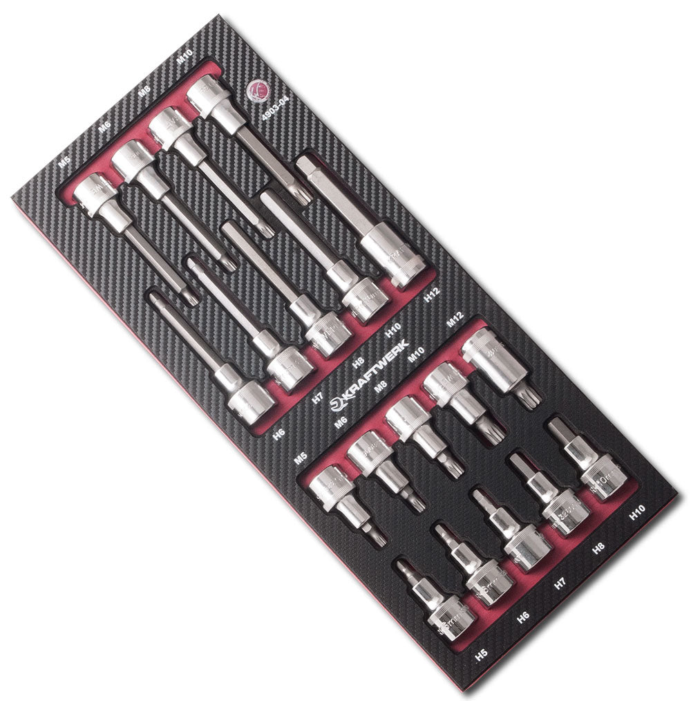 Kraftwerk Schraubendreher-Bit-Set – 19 Bits – Antrieb 1/2" – 4903-04