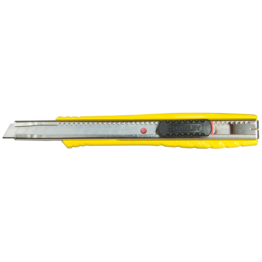 Stanley FatMax – Abbrechmesser 9 mm, Aluminium-Druckguss, einziehbar, mit Sperre, inkl. 4 Klingen, Gelb