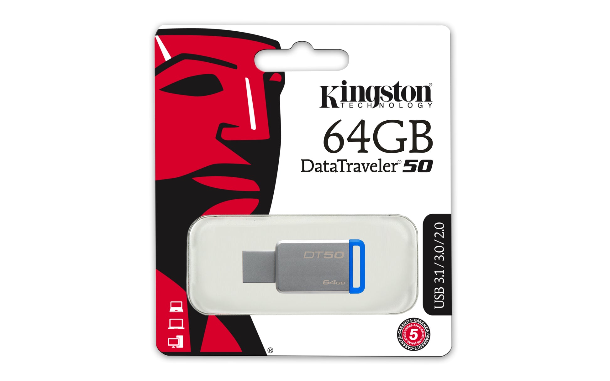 Kingston Technology Kingston DataTraveler 50 Metall/Blau USB-Stick – 64 GB, USB 3.0