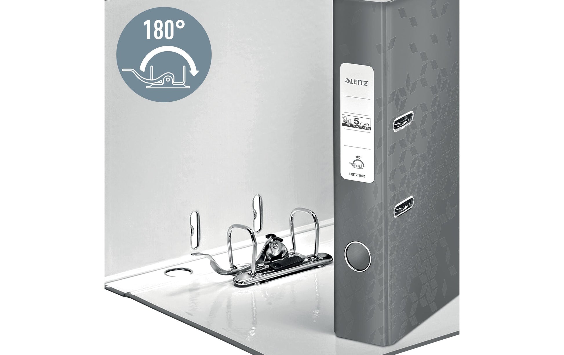 Leitz WOW 180° Ordner – für A4 – Rückenbreite 5,2 cm – Rot
