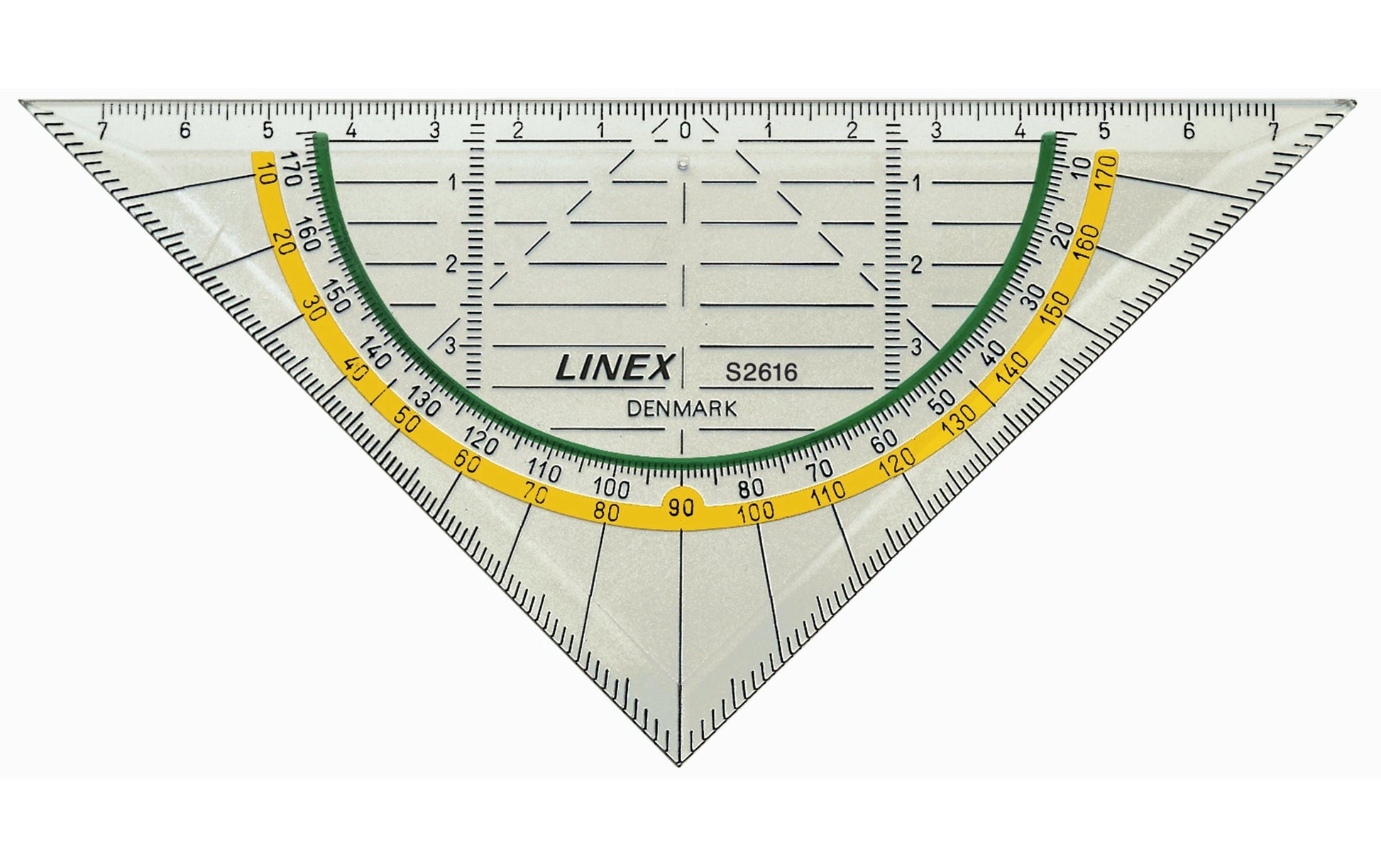 Linex Geodreieck, 16 cm – rutschfest, mit Tuschekante – Acrylglas
