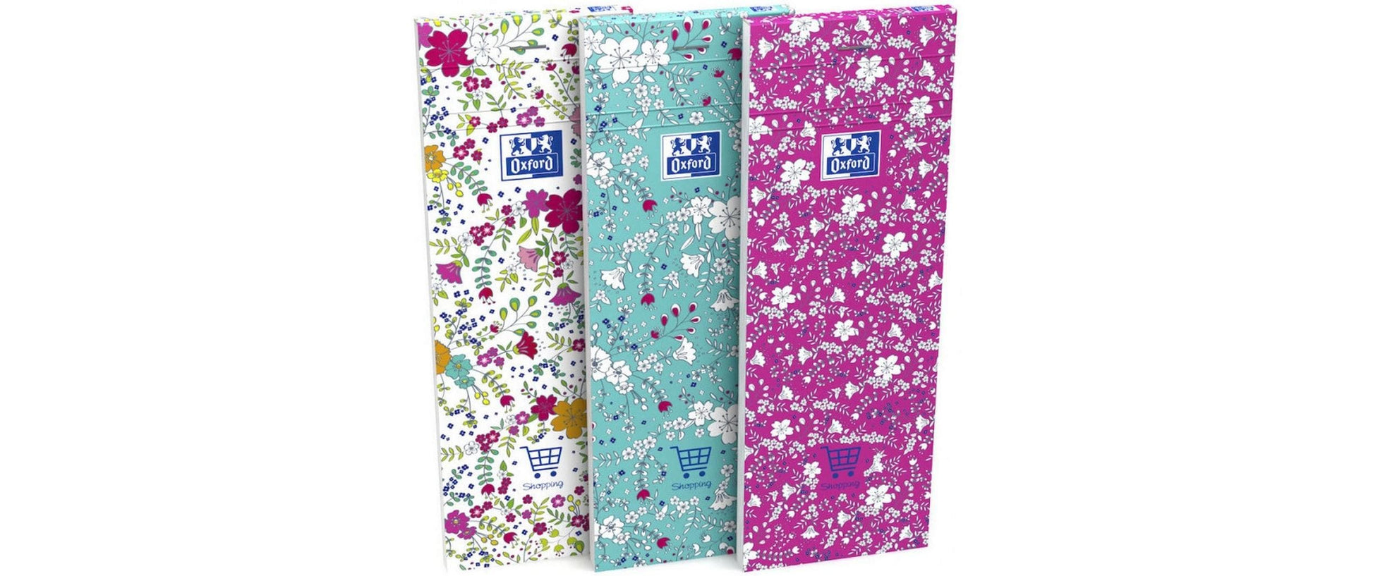 Oxford Notizblock ForMe Floral, 74 × 210 mm, liniert, geheftet, 80 Blatt, perforiert – mehrfarbig
