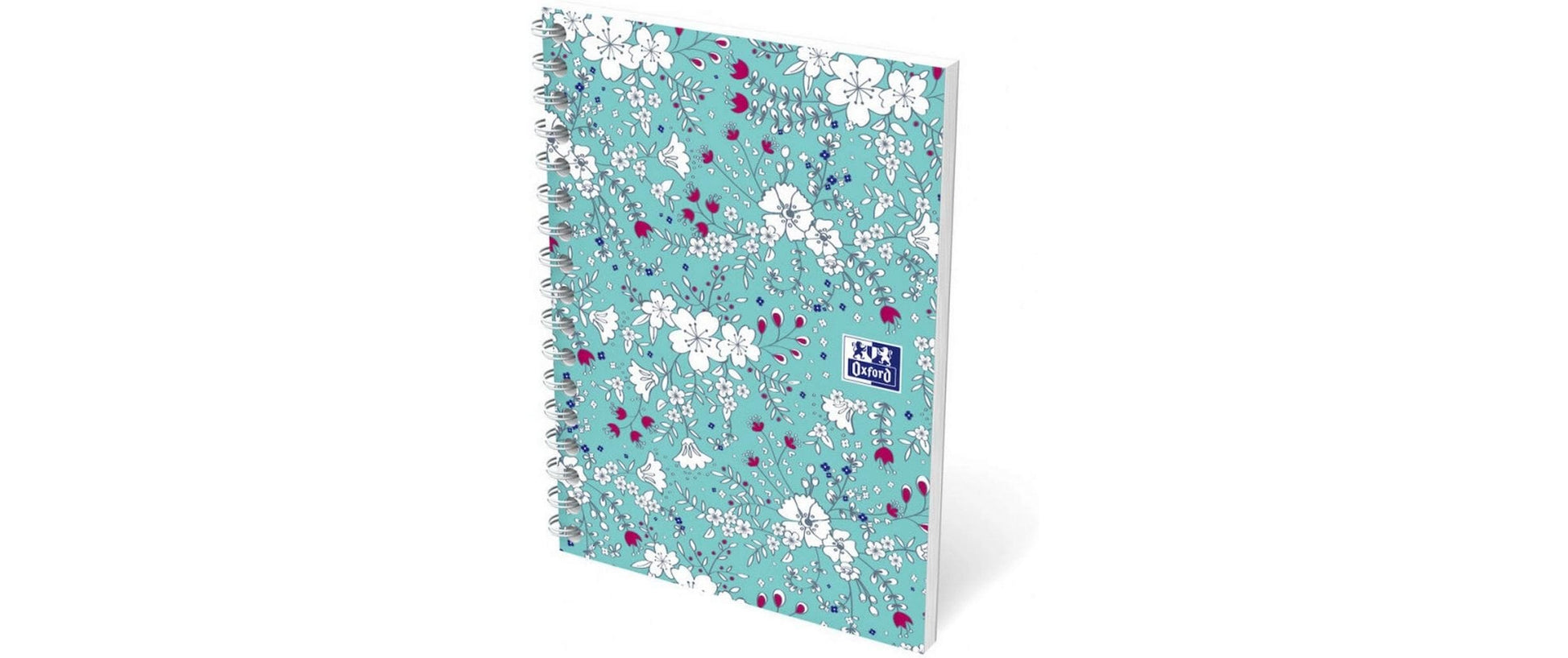 Oxford Collegeblock A6, kariert, Spiralbindung, 50 Blatt, perforiert, 90 g/m² – Floral, für SCRIBZEE App