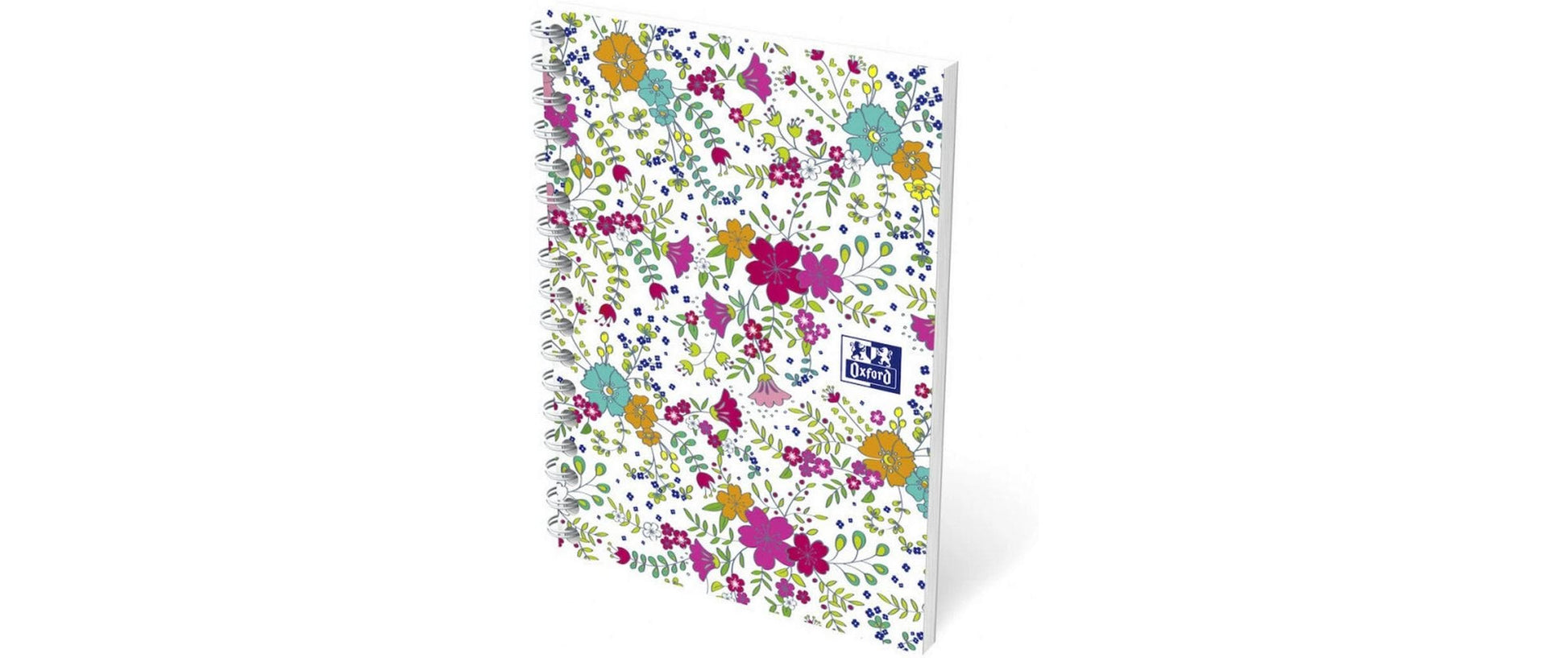 Oxford Collegeblock A6, kariert, Spiralbindung, 50 Blatt, perforiert, 90 g/m² – Floral, für SCRIBZEE App