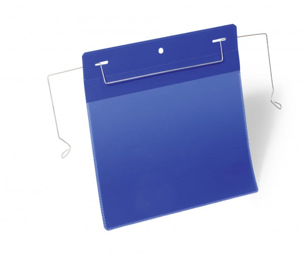 Durable Hängesichttafel – A5 quer, blau, Kunststoff, wiederverwendbar – 50 Stk