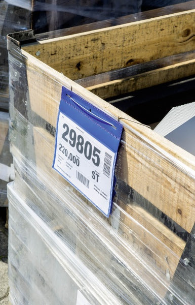 Durable Hängesichttafel – A5 quer, blau, Kunststoff, wiederverwendbar – 50 Stk