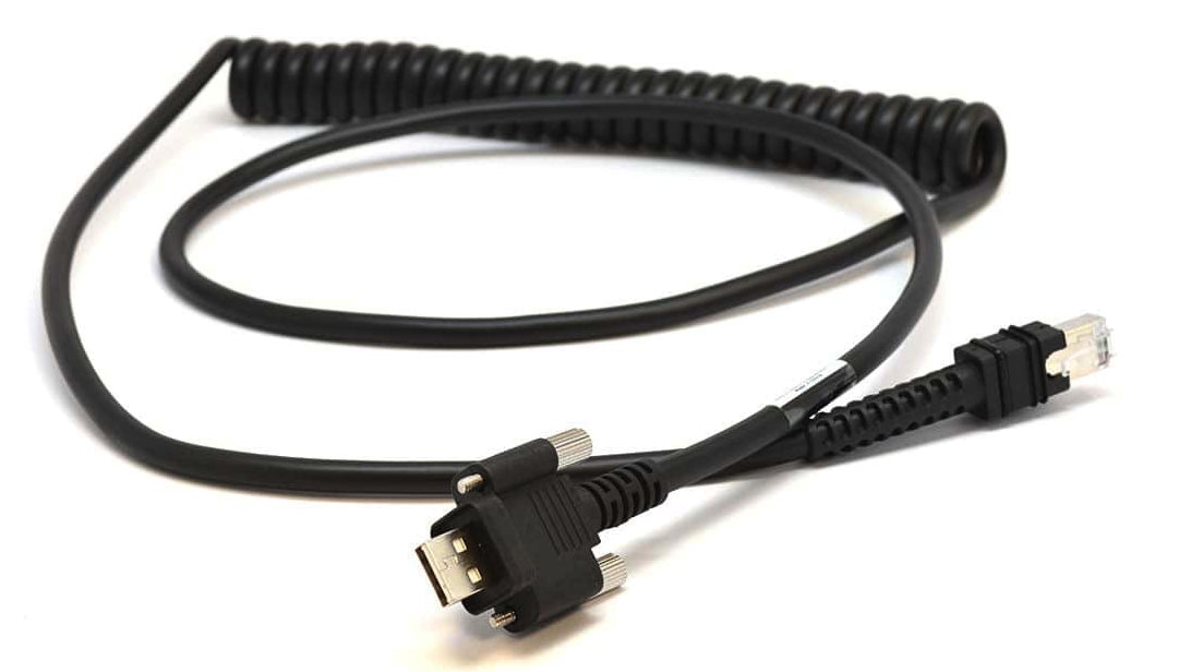 Zebra USB-Kabel – USB-A mit Verriegelung, geschirmt, spiralförmig – für VC70 – 0,3 m