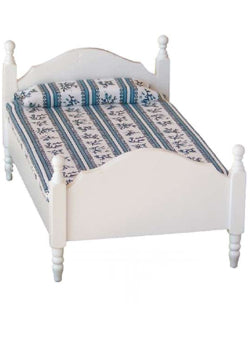 Bottsa Holzrohling Bett, weiss, 16 × 10 × 8 cm