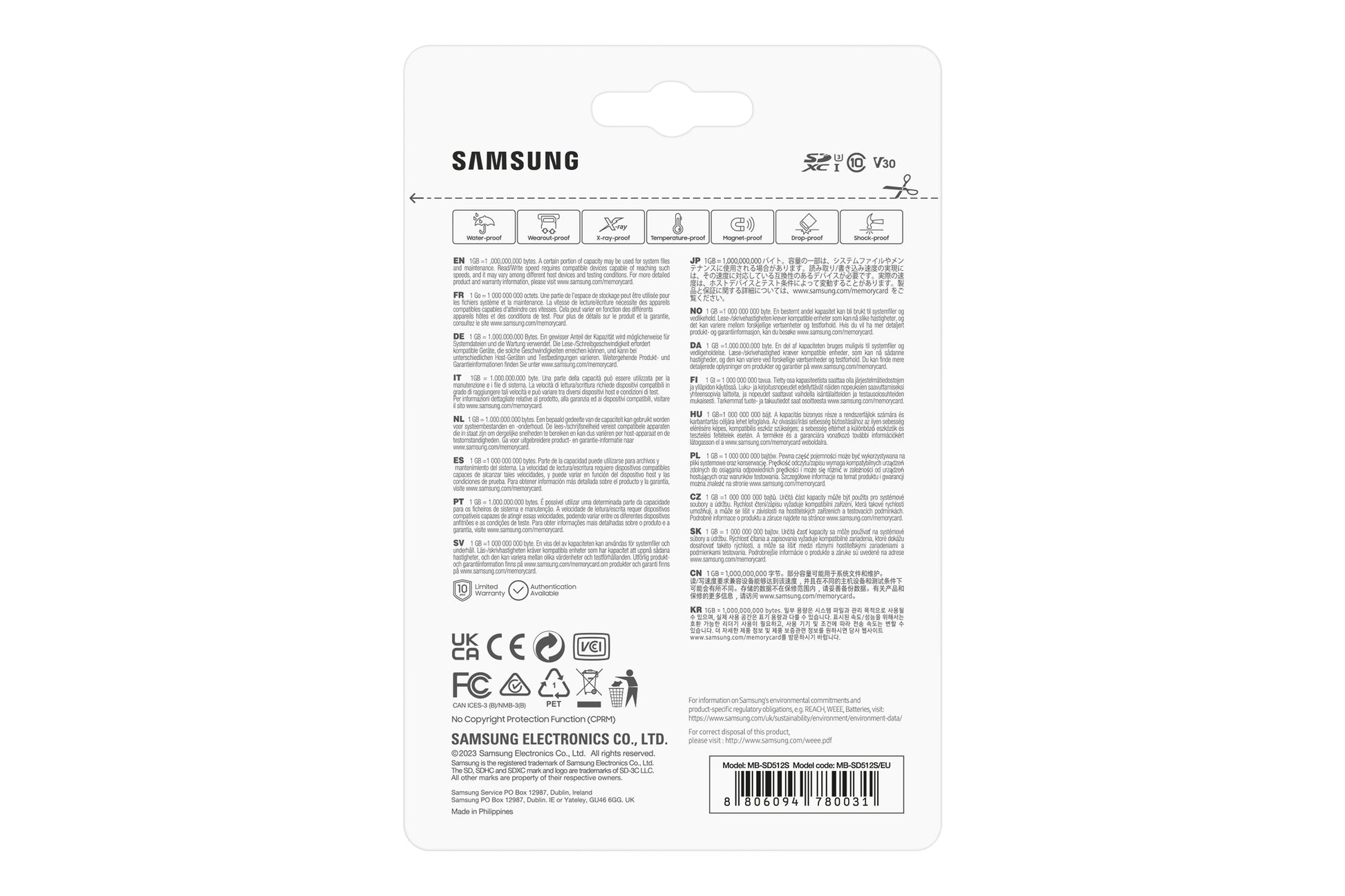 Samsung Pro Plus MB-SD512S/EU SDXC 512 GB – UHS-I, U3, V30, A2, 180/130 MB/s, ohne Adapter