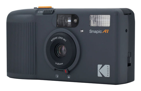 Kodak Analogkamera Snapic A1 35mm – Kompaktkamera, 35 mm, Eingebauter Blitz (Auto/An/Aus), Grau