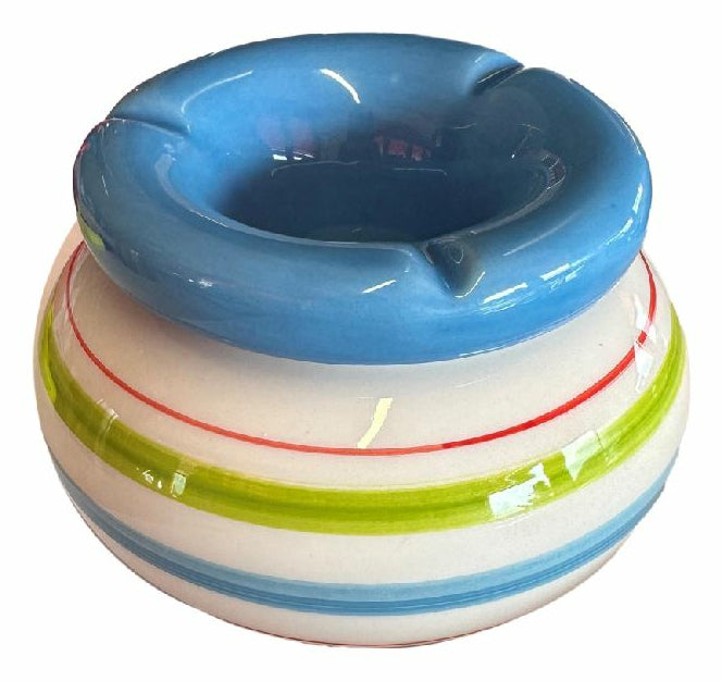 Dameco runder Aschenbecher – mehrfarbig – Ø 10 cm × 8 cm – Keramik – 1 Stk