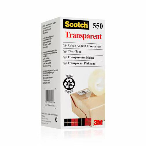 Scotch Klarer Klebefilm – 19 mm × 33 m, transparent, PP, permanent, 1 Rolle