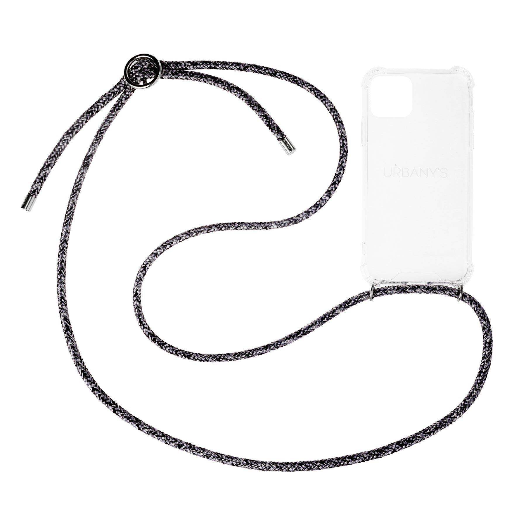 Urbany's Necklace Case Backcover – für Apple iPhone 15 Pro, Kunststoff, Flashy Silver, mit Halsband