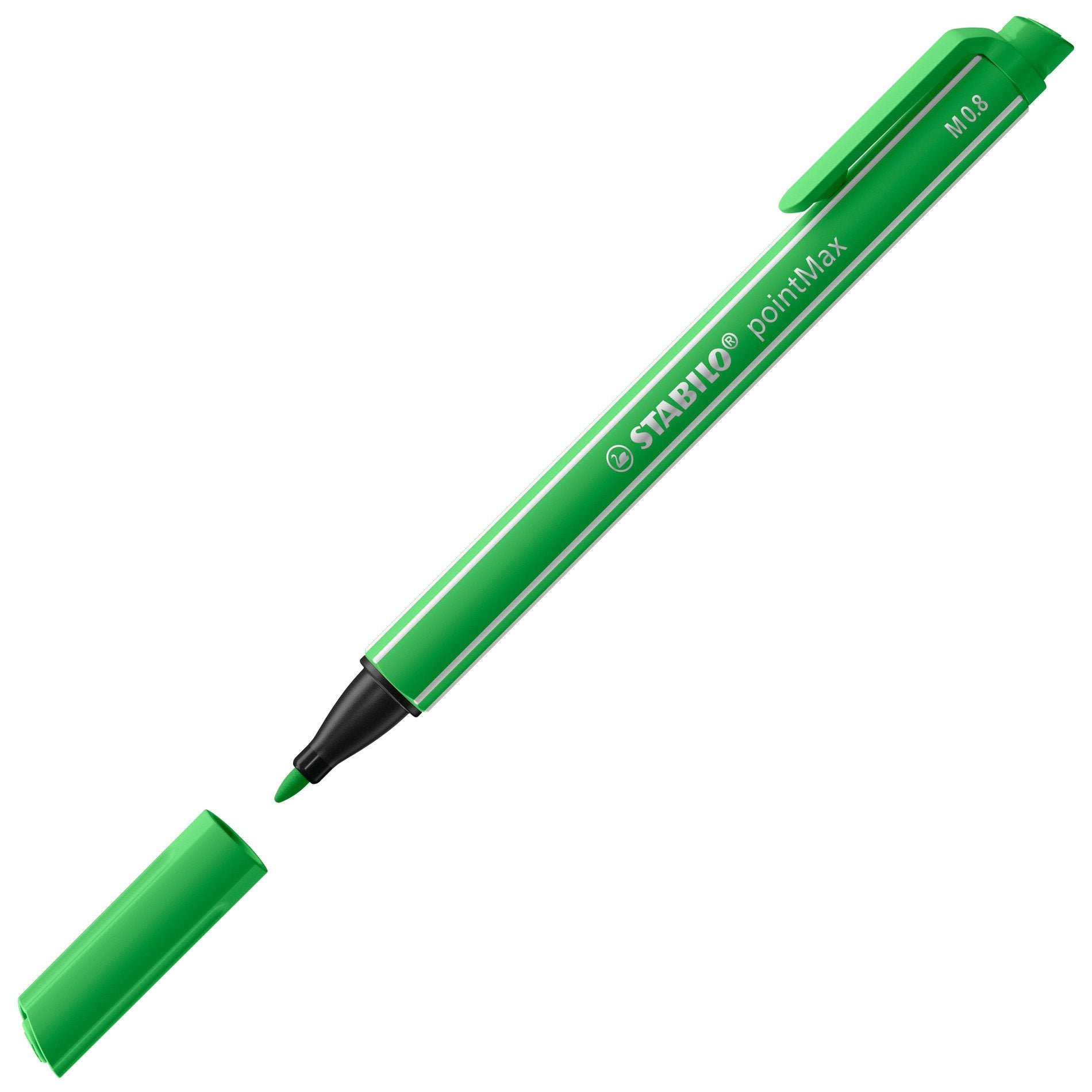 STABILO pointMax Fineliner – 0,8 mm, Laubgrün, Cap-Off