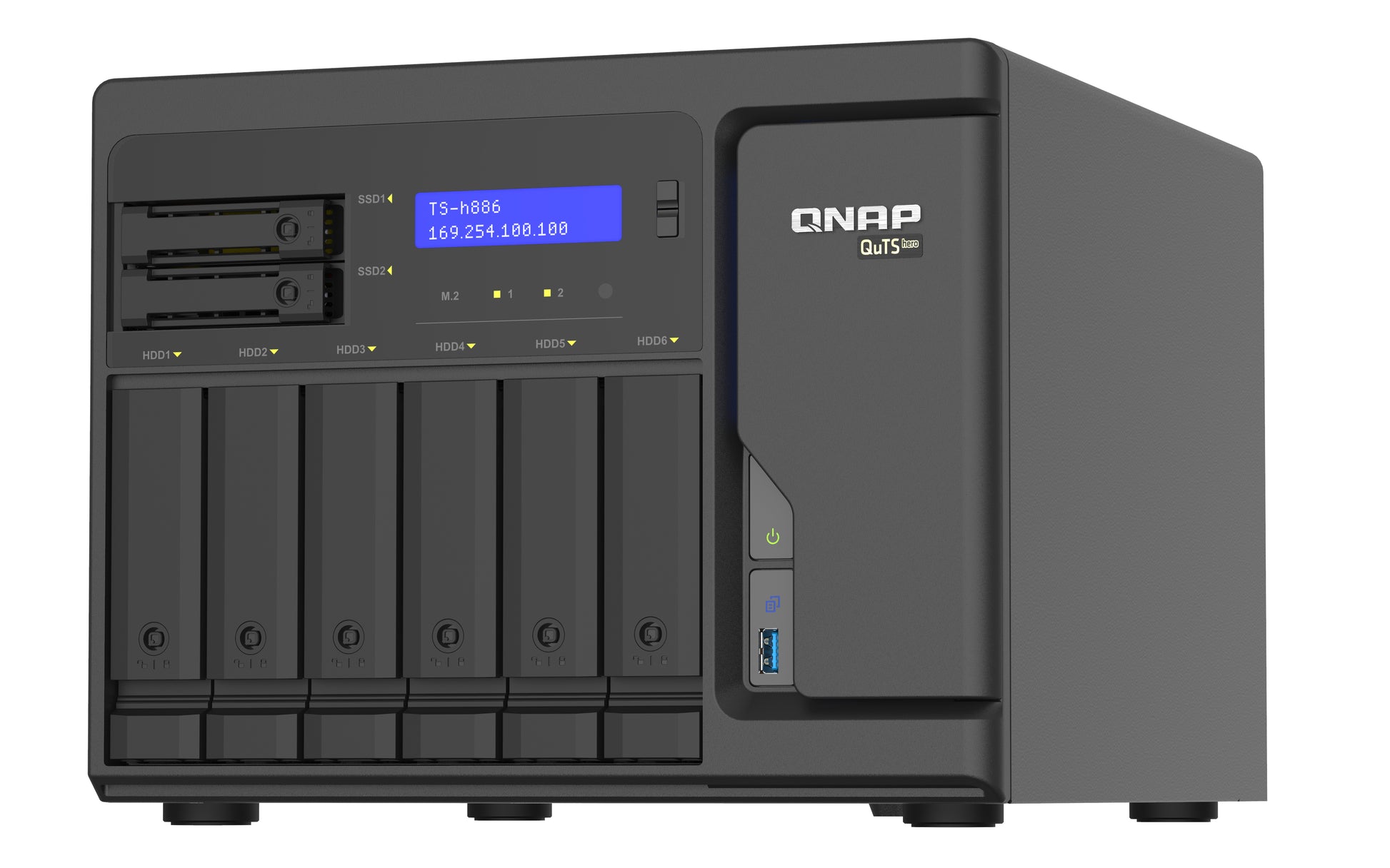 QNAP TS-h886-D1602-8G-BRO NAS – M.2, SATA III, QuTS hero, 8 Einschübe