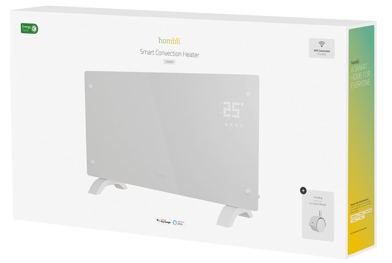 Hombli Konvektor HBCH-0309 – 2000 W, Karbonfaser-Heizelement, WLAN, Fernbedienung, IP24
