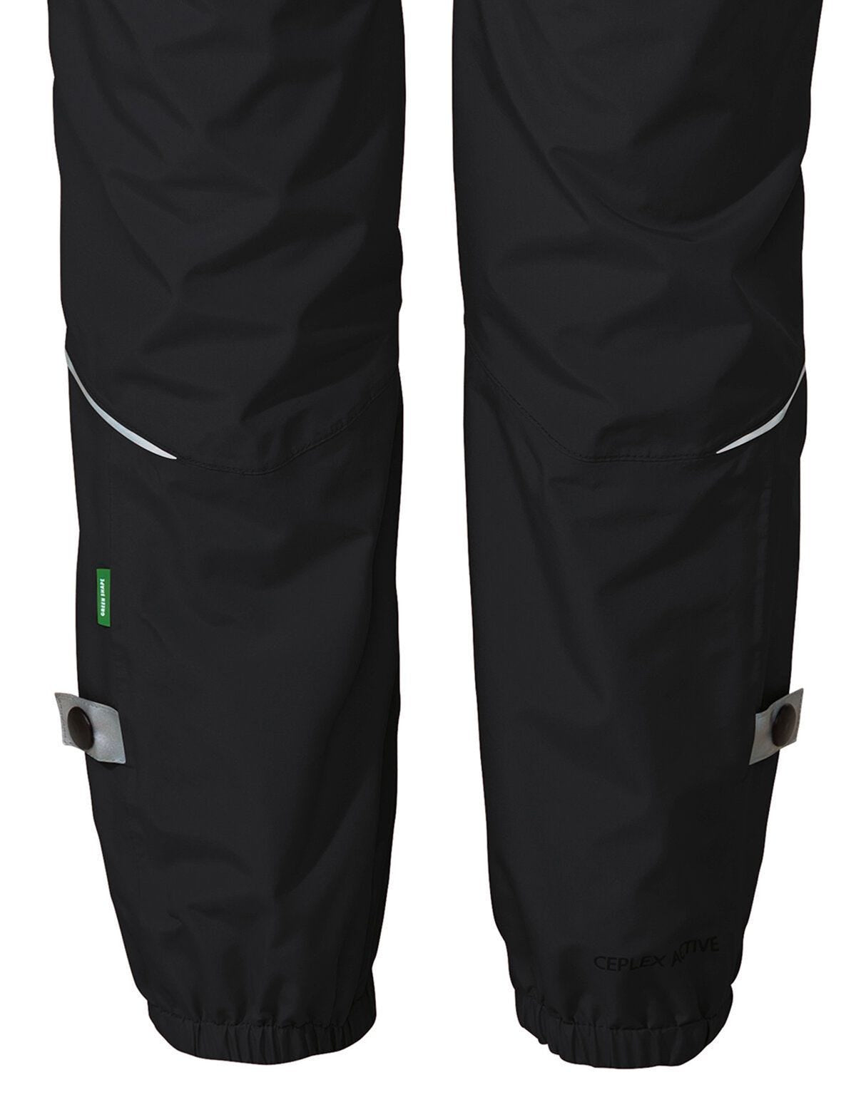 VAUDE Velohose – 158/164 – Schwarz, Polyester, Polyurethan, Wasser- und winddicht, Reflektierend
