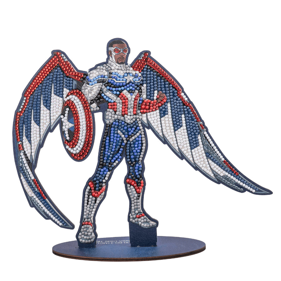 CRAFT Buddy Crystal Art XL Buddy – Diamond-Painting-Set – MARVEL Falcon – 25 cm – ab 6 Jahren – Sperrholz