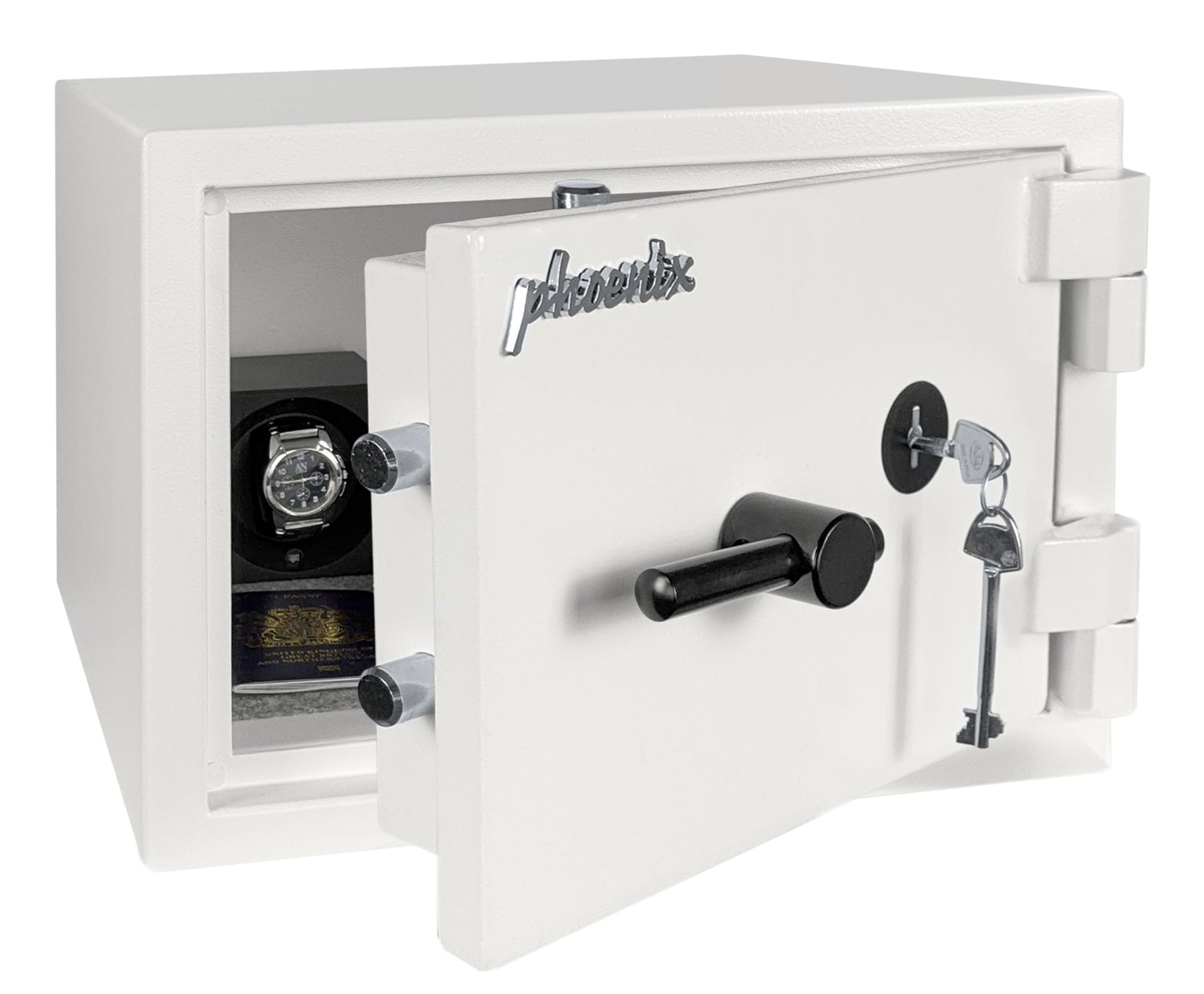 Phoenix Safe Co. Phoenix Tresor Fortress SS1452K – Schlüsselschloss – 22 l – Bodenmontage – Weiss