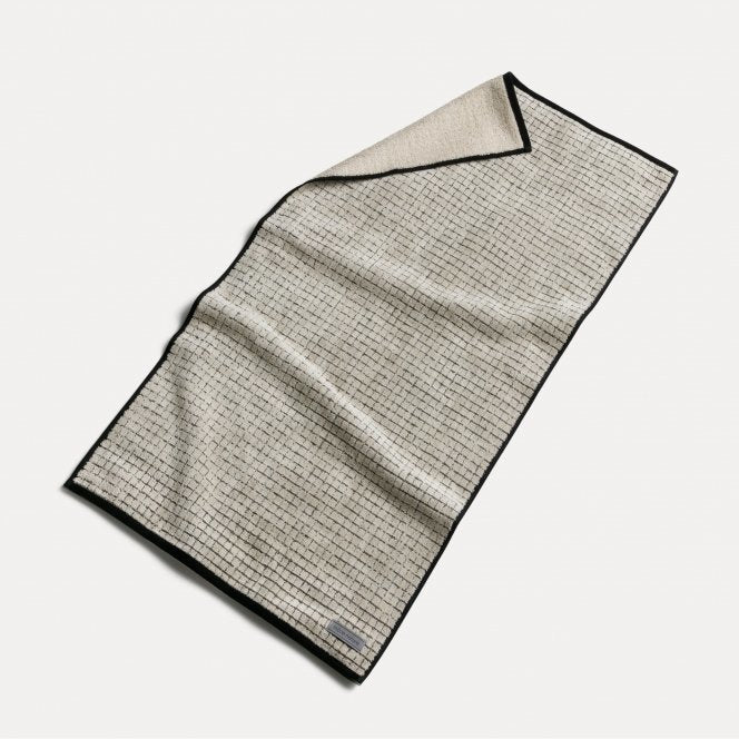 MÖVE Duschtuch Eden Kästchen – 80×150 cm, 80% Baumwolle/20% Leinen, 560 g/m², Beige
