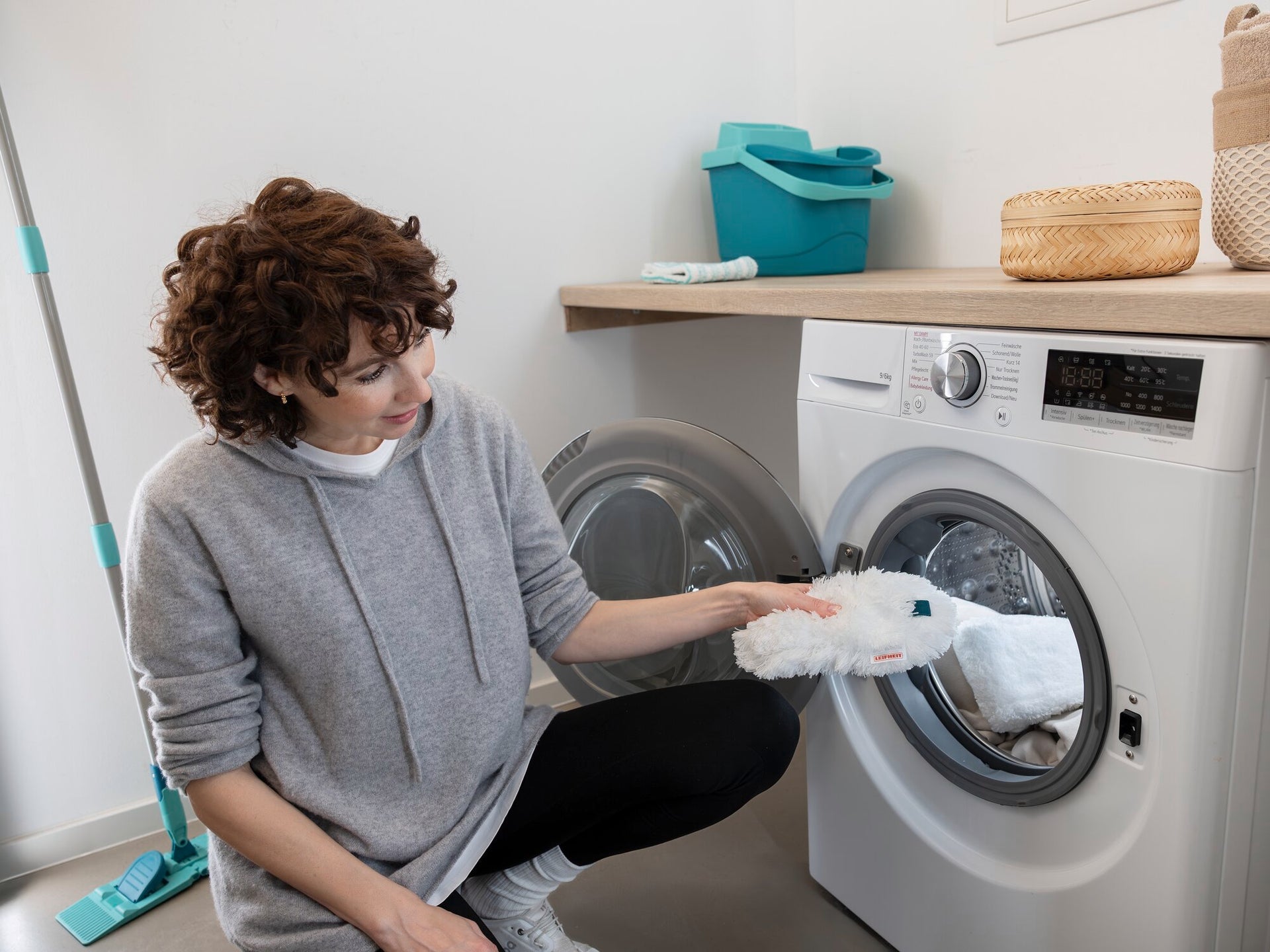 Leifheit Superduster Staubwedel – Mikrofaser – Weiss/Türkis