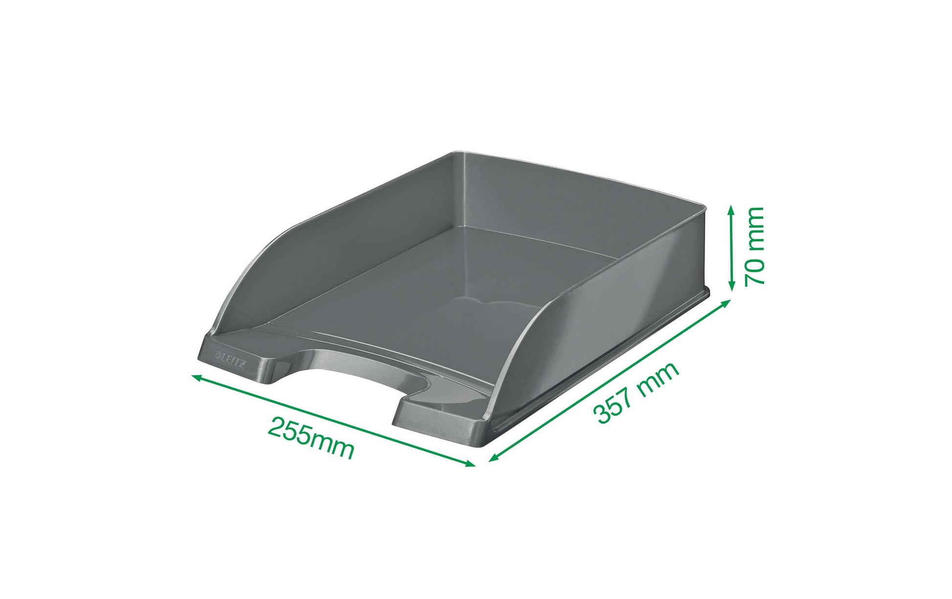 Leitz WOW – Briefkorb für A4, Polystyrol (PS), Rot, Hochglänzend, 255 × 357 × 70 mm