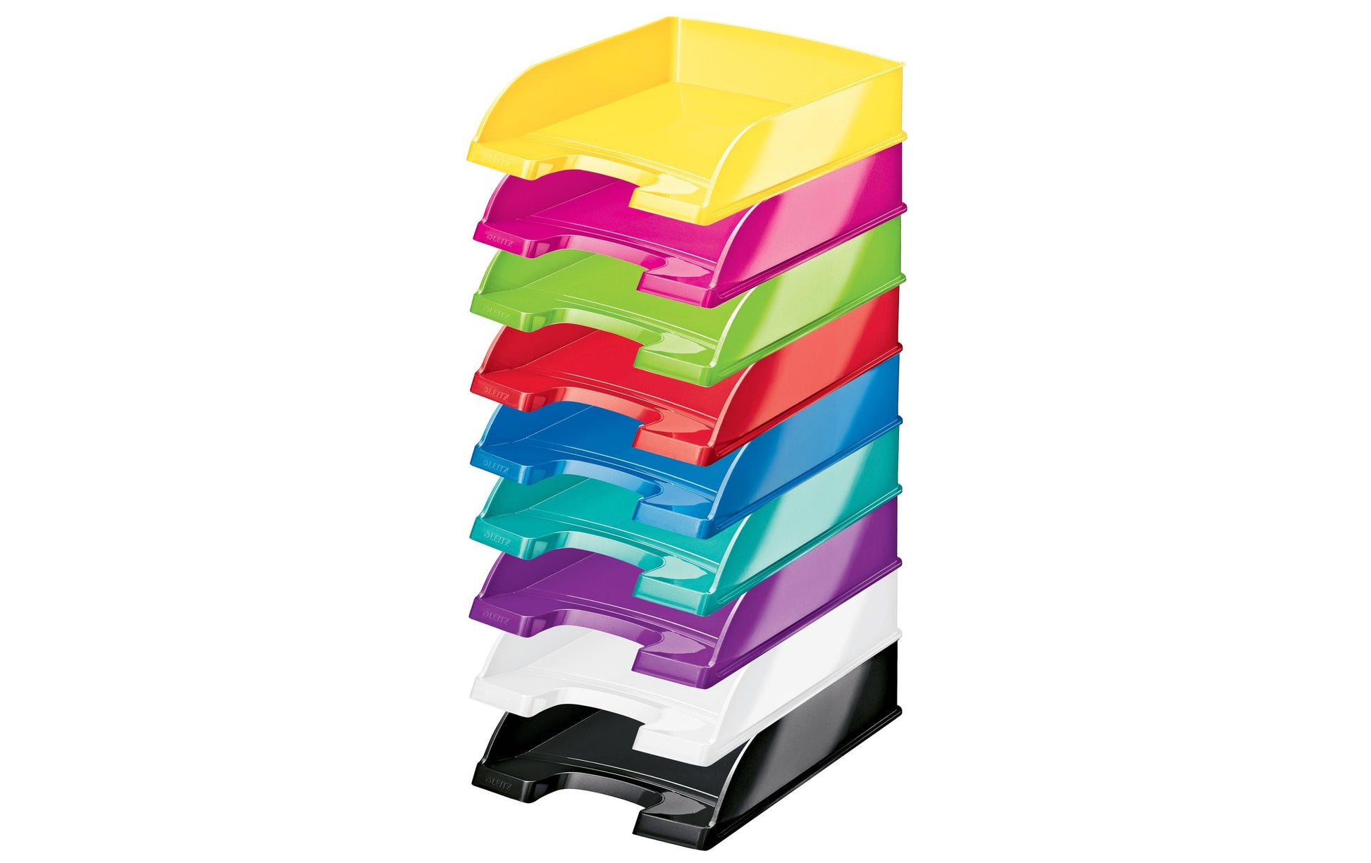 Leitz WOW – Briefkorb für A4, Polystyrol (PS), Rot, Hochglänzend, 255 × 357 × 70 mm