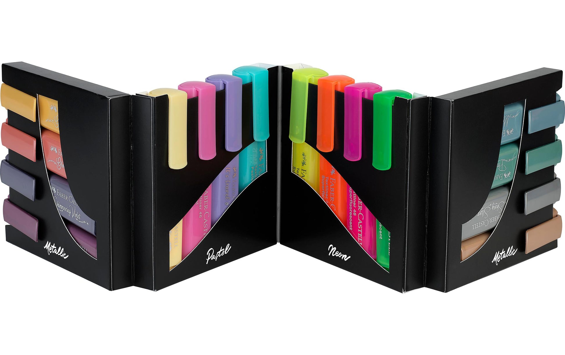 Faber-Castell Textmarker Desktop Set 16 Farben – Keilspitze, 1–5 mm, nachfüllbar