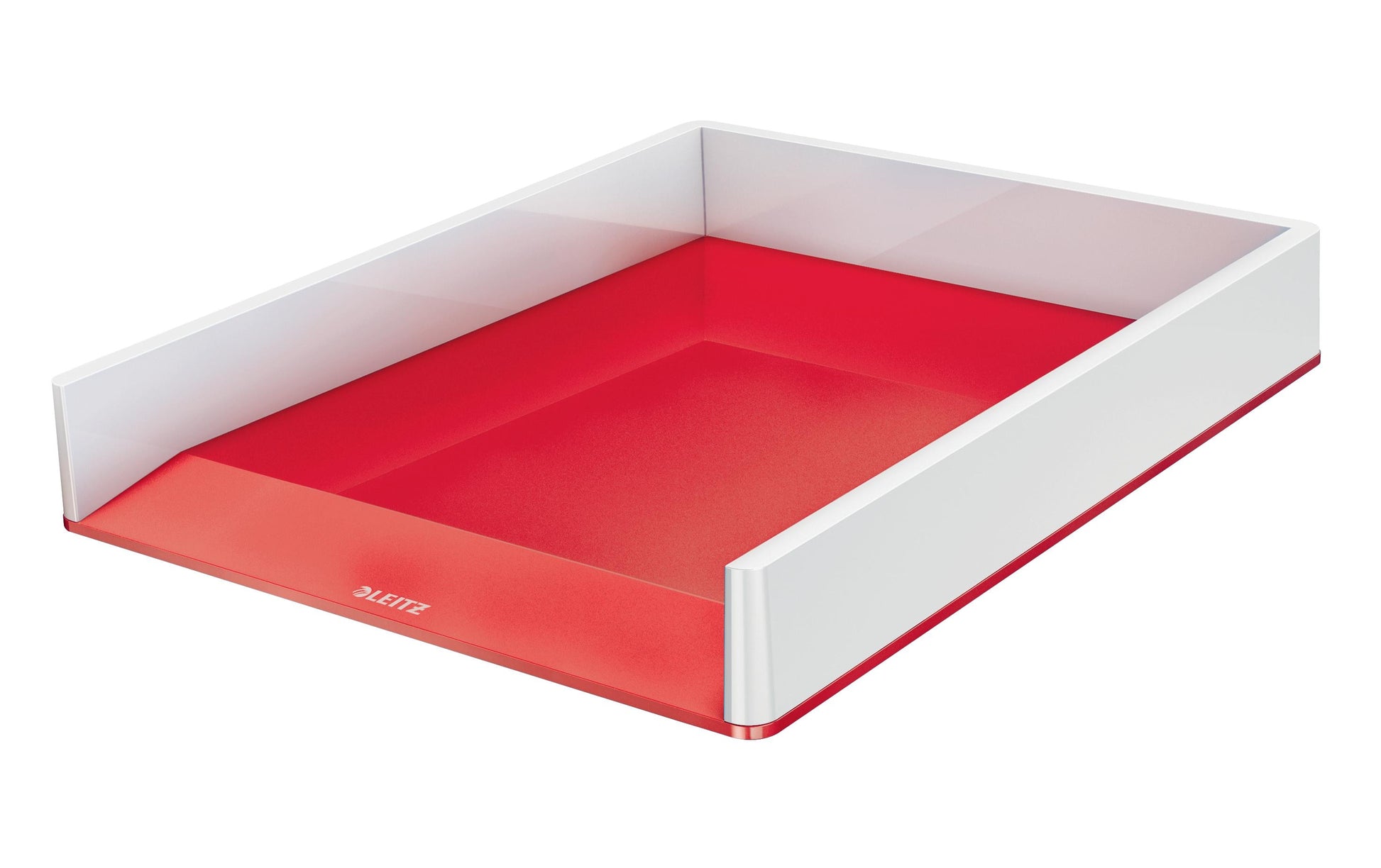 Leitz WOW – Briefkorb für A4, Polystyrol (PS), Rot/Weiss, 267 × 49 × 336 mm