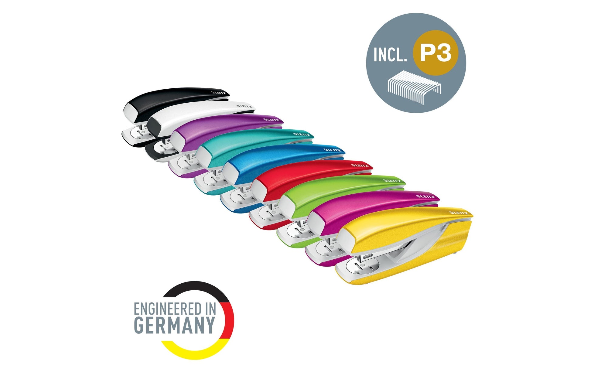 Leitz NeXXt WOW – Hefter, 30 Blatt, für 24/6, 26/6, integrierter Klammerentferner, Einlegetiefe 40 mm, rot glänzend