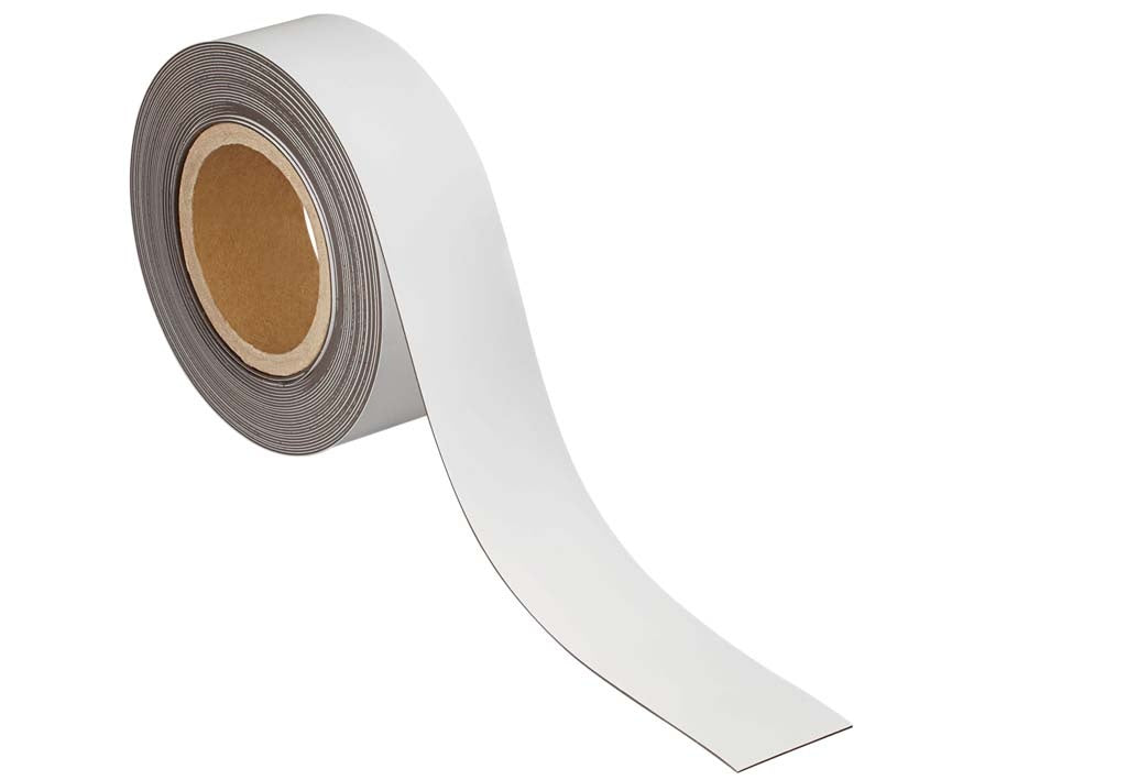 MAUL 6524902 Kennzeichnungsband – 50 × 1000 mm, weiss, Kunststoff, magnetisch